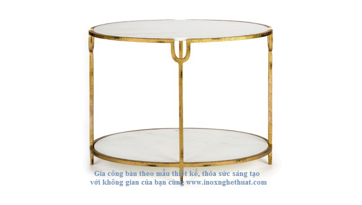 IRON & STONE SIDE TABLE. Làm khung inox vàng đồng