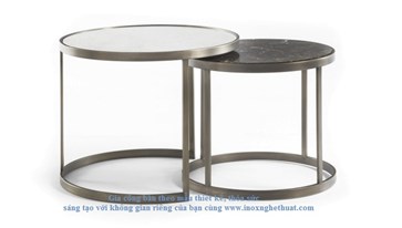 MODÀ COLLECTION ASTOR NEST OF TABLES. Làm khung inox vàng đồng