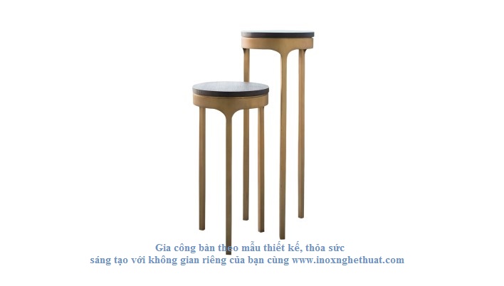 LA FIBULE SET OF 2 CANYON HIGH TABLES. Gia công inox cao cấp The luk 0982 620 546