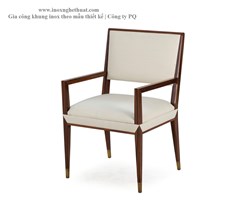 Bàn inox cao cấp REFORM ARM CHAIR - ROSEWOOD / CREAM FABRIC