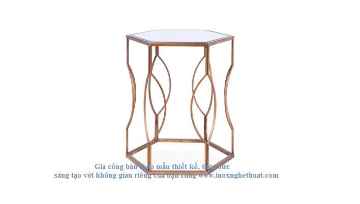 TAO ANTIQUE SIDE TABLE. Làm khung inox vàng đồng