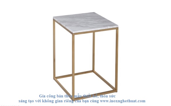 KENTISH SQUARE SIDE TABLE. Làm khung inox vàng đồng