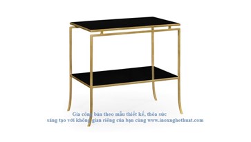 JONATHAN CHARLES IRON RECTANGULAR SIDE TABLE. Làm khung inox vàng đồng