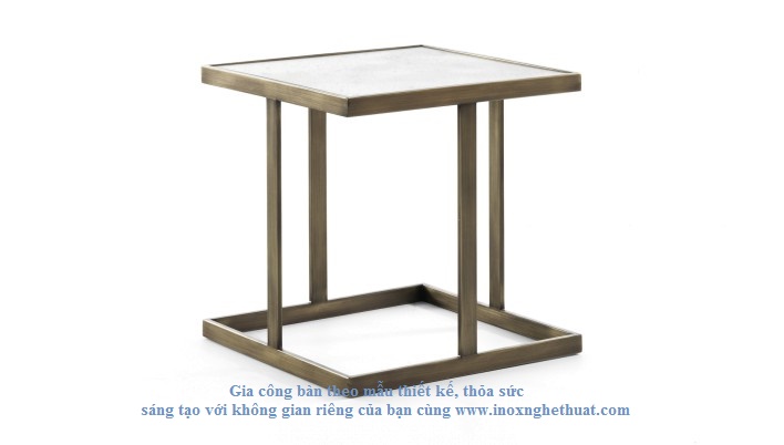 MODÀ COLLECTION ASTOR SIDE TABLE. Làm khung inox vàng đồng