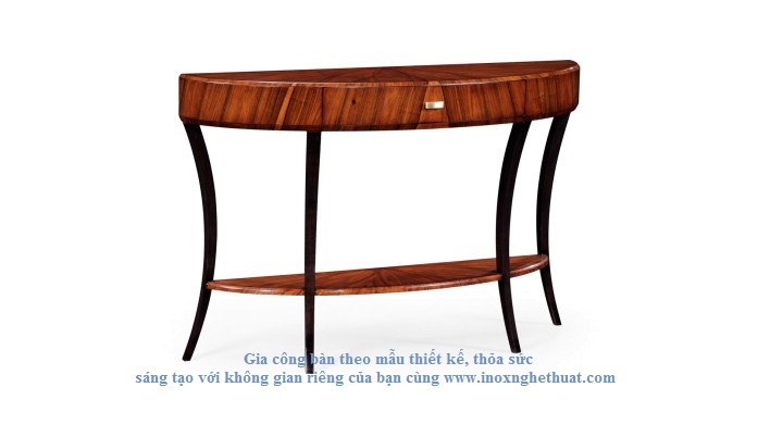 Bàn inox cao cấp JONATHAN CHARLES ROSEWOOD DEMILUNE CONSOLE TABLE