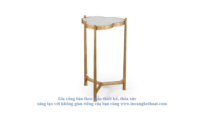 JONATHAN CHARLES EGLOMISE IRON WINE TABLE. Làm khung inox vàng đồng