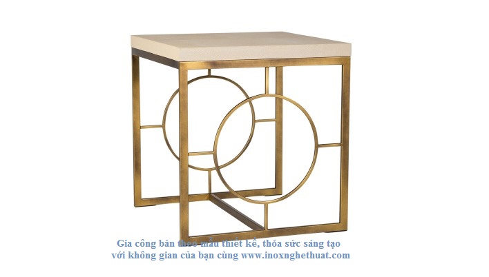 GEO SIDE TABLE. Làm khung inox vàng đồng