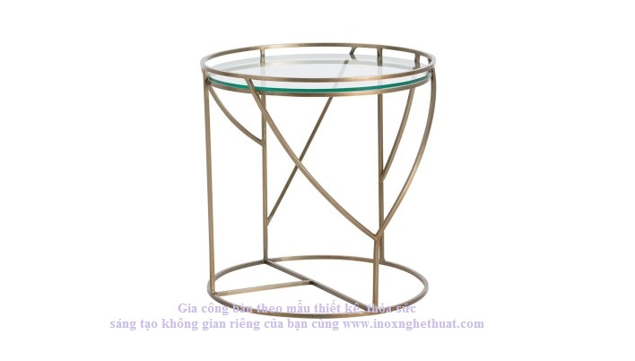 ARTERIORS ROURKE SIDE TABLE. Làm khung inox vàng đồng