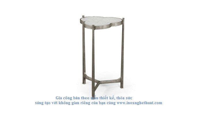 JONATHAN CHARLES EGLOMISE TREFOIL SIDE TABLE. Làm khung inox vàng đồng