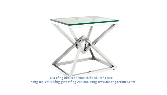 EICHHOLTZ CONNOR SIDE TABLE. Làm khung inox vàng đồng