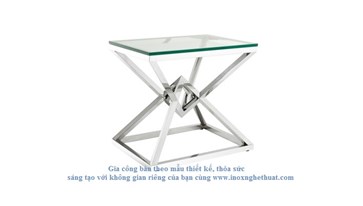 EICHHOLTZ CONNOR SIDE TABLE. Làm khung inox vàng đồng