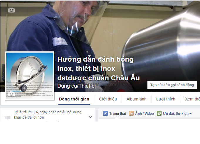 Facebook hướng dẫn kỹ thuật đánh bóng inox. Làm khung inox vàng đồng