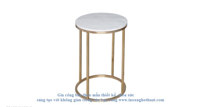 KENTISH ROUND SIDE TABLE. Làm khung inox vàng đồng