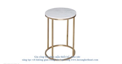 KENTISH ROUND SIDE TABLE. Làm khung inox vàng đồng