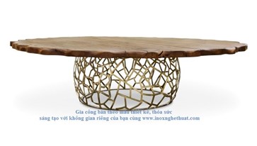 Bàn inox cao cấp F2C decor - BRABBU APIS DINING TABLE - LARGE