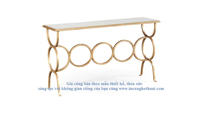 JONATHAN CHARLES EGLOMISE CIRCLES CONSOLE TABLE- GOLD Gia công inox cao cấp The luk 0982 620 546
