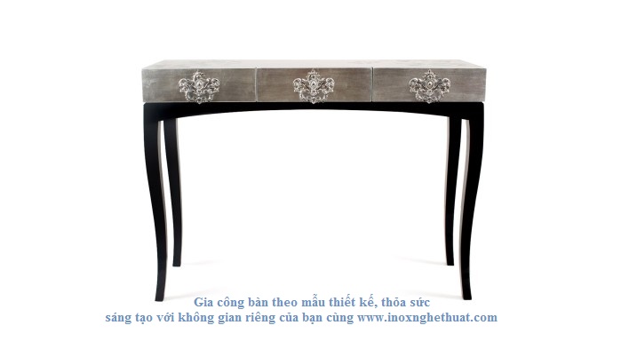 BOCA DO LOBO TRINITY SILVER AND BLACK CONSOLE TABLE