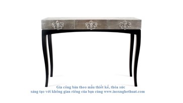 BOCA DO LOBO TRINITY SILVER AND BLACK CONSOLE TABLE